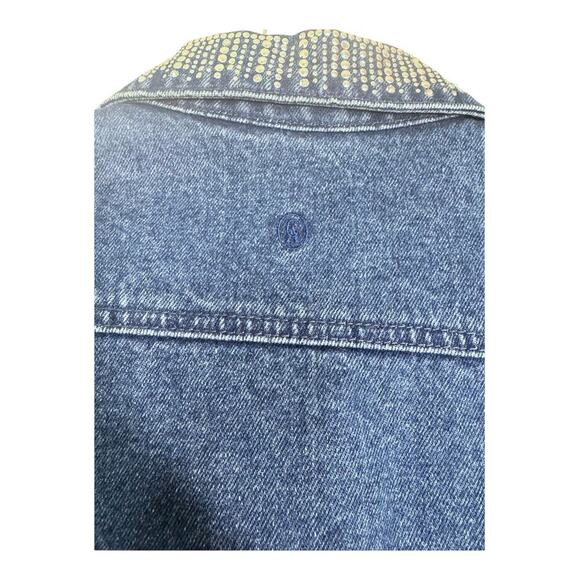 Christine Alexander Women’s Denim Jacket Size M Swarovski Crystal Western Bling - Picture 10 of 11